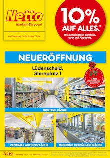 Aktueller Netto Marken-Discount Prospekt (Lüdenscheid, 6 Seiten zum blättern Netto Marken-Discount Prospekt Neueröffnung - 10% auf ALLES mit 6 Seiten