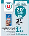 Chocolat au lait croustillant - U en promo chez U Express Laval à 1,63 €