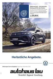 Aktueller Volkswagen Prospekt "Herbstliche Angebote." Seite 1 von 1 Seite für Groß Grönau