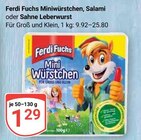 Miniwürstchen Salami im Angebot bei GLOBUS in Plauen Miniwürstchen Salami Angebote von Ferdi Fuchs bei GLOBUS Plauen für 1,29 €