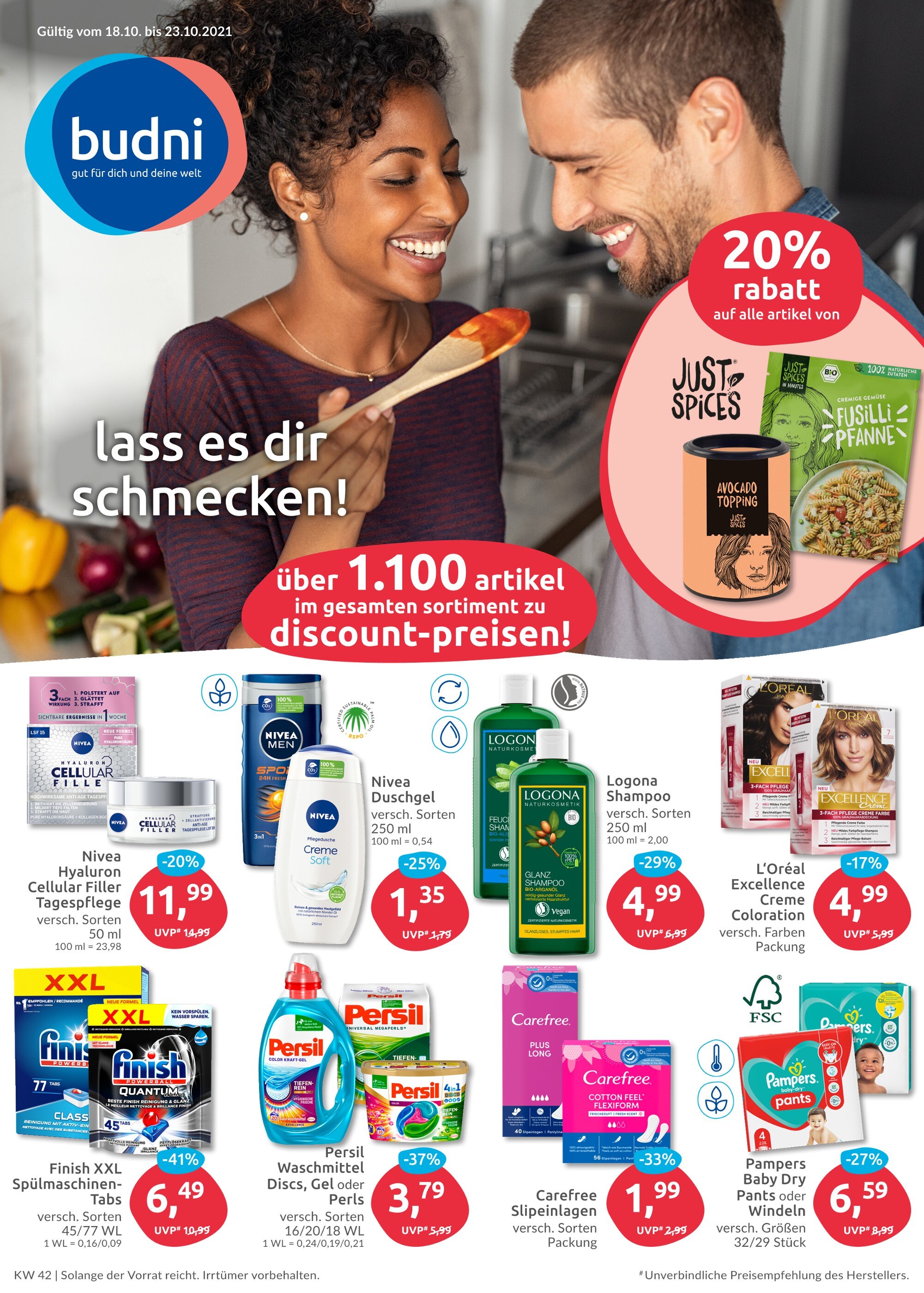 BUDNI Prospekt für Mannheim mit 12 Seiten BUDNI Prospekt für Mannheim: "BUDNI - Dein Drogeriemarkt", 12 Seiten, 18.10.2021 - 23.10.2021