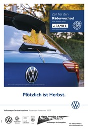 Aktueller Volkswagen Werkstatt & Auto Prospekt in Berchtesgaden und Umgebung, "Herbstliche Angebote." mit 1 Seite, 01.09.2025 - 30.11.2025