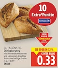 Dinkelcrusty von Gut&Günstig für 0,33 € bei E center im Angebot Dinkelcrusty von Gut&Günstig im aktuellen E center Prospekt