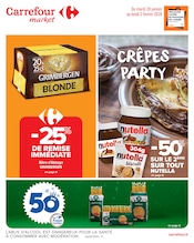 Catalogue Carrefour Market à Milizac cette semaine, valable du 20/01/2026 au 02/02/2026 Prospectus Carrefour Market à Milizac, "CRÊPES PARTY", 16 pages de promos valables du 20/01/2026 au 02/02/2026