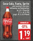 Aktuelle Coca Cola Angebote bei E center in Borken Aktuelles Coca-Cola, Fanta, Sprite Angebot bei E center in Borken ab 1,19 €