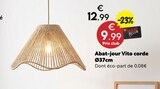 Abat-jour Vito corde Ø37cm en promo chez Maxi Bazar Abat-jour Vito corde Ø37cm dans le catalogue Maxi Bazar