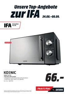 Mikrowelle im aktuellen MediaMarkt Saturn Prospekt (Mönchengladbach) Mikrowelle im MediaMarkt Saturn Prospekt "Wir feiern die IFA mit Top-Angeboten." mit 20 Seiten (Mönchengladbach)