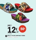 Mule à talon compensé femme - Mora Mora - E.Leclerc à Strasbourg Mule à talon compensé femme - Mora Mora en promo chez E.Leclerc Strasbourg à 12,47 €
