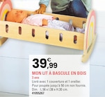 Mon lit à bascule en bois - Cerise & Capucine en promo chez JouéClub Aubervilliers à 39,99 €