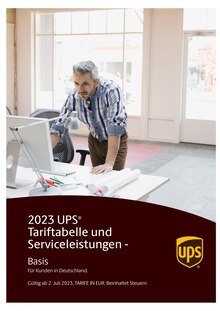 Aktueller UPS Prospekt "Tariftabelle und Serviceleistungen" Seite 1 von 69 Seiten für Taunusstein