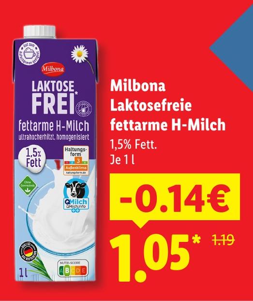 Laktosefreie fettarme H-Milch
