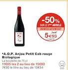 A.O.P. Anjou rouge Biologique - Petit Cab dans le catalogue Monoprix