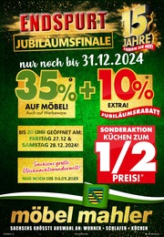 Möbel Mahler Siebenlehn Prospekt für Freiberg mit 16 Seiten Möbel Mahler Siebenlehn Prospekt für Freiberg: "JUBILÄUMSFINALE", 16 Seiten, 04.12.2024 - 31.12.2024