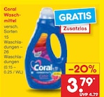 Waschmittel Angebote von Coral bei Netto Marken-Discount Plauen für 3,79 €