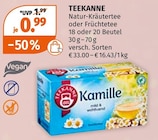 Natur-Kräutertee oder Früchtetee Angebote von TEEKANNE bei Müller Recklinghausen für 0,99 €