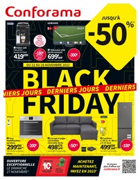 Catalogue Conforama à La Côte, avec 10 pages Prospectus Conforama à La Côte, "BLACK FRIDAY", 10 pages, 22/11/2022 - 28/11/2022