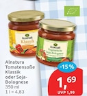 Tomatensoße Klassik von Alnatura für 1,69 € bei budni im Angebot Tomatensoße Klassik von Alnatura im aktuellen budni Prospekt