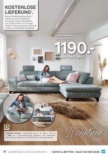 Couch im aktuellen Kabs Prospekt (Bottrop) Couch im Kabs Prospekt "VORTEILSWOCHEN" mit 40 Seiten (Bottrop)