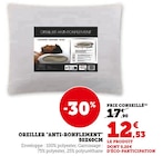 Oreiller "anti-ronflement" 50x60cm en promo chez Hyper U Dreux à 12,53 €