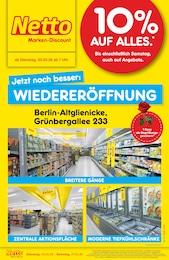 Netto Marken-Discount Prospekt "Wiedereröffnung - 10% auf ALLES" für Schönefeld, 4 Seiten, 03.03.2026 - 07.03.2026