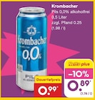 Pils 0,0% alkoholfrei im Angebot bei Netto Marken-Discount in Kerpen Pils 0,0% alkoholfrei Angebote von Krombacher bei Netto Marken-Discount Kerpen für 0,89 €