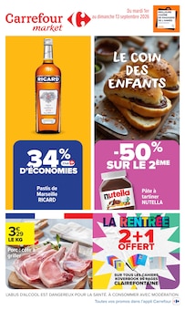 Catalogue Carrefour Market de la semaine 35, "Carrefour market", page 1, 01/09/2026 - 13/09/2026 Prospectus Carrefour Market en cours, "Carrefour market", page 1 sur 59