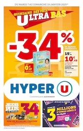 Catalogue Supermarchés Hyper U en cours à Saint-Laurent-Blangy et alentours, "LA QUINZAINE DES PRIX ULTRA BAS", 64 pages, 07/01/2025 - 19/01/2025