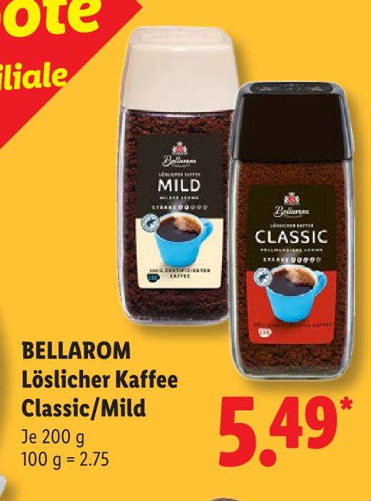 Löslicher Kaffee Mild