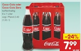 Aktuelles Coca-Cola oder Coca-Cola Zero Angebot bei Netto Marken-Discount in Laatzen ab 7,99 €