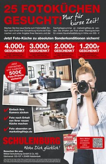 Möbel Schulenburg Halstenbek Prospekt "25 FOTOKÜCHEN GESUCHT!" mit 1 Seite