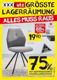 XXXLutz Möbelhäuser Prospekt GRÖSSTE LAGERRÄUMUNG mit 12 Seiten