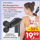 Mini Massage Gun mit Doppelkopf-Aufsatz von Vitalmaxx im aktuellen Netto Marken-Discount Prospekt für 19,99 €