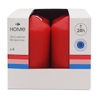 Lot de 4 bougies pillier classic rouge - CARREFOUR HOME dans le catalogue Carrefour