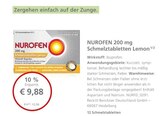 Nurofen 200 mg Schmelztabletten Lemon bei LINDA Premiumapotheke im Braunschweig Prospekt für 9,88 €