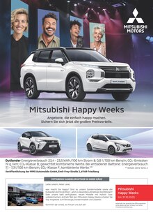 Aktueller Mitsubishi Prospekt "Mitsubishi Happy Weeks" Seite 1 von 1 Seite für Geldern