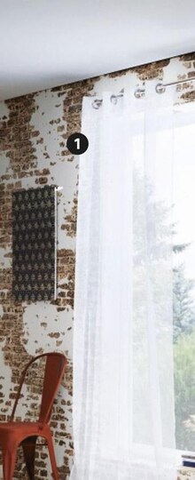 VOILAGE TAMISANT LINUM BLANC L 140 X H 240 CM - Leroy Merlin à Gennevilliers VOILAGE TAMISANT LINUM BLANC L 140 X H 240 CM en promo chez Leroy Merlin Gennevilliers à 9,90 €