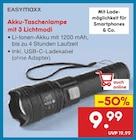 Akku-Taschenlampe mit 3 Lichtmodi Angebote von EASYmaxx bei Netto Marken-Discount Lüneburg für 9,99 €