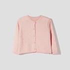 Gilet coton boutonné à bord festonné rose clair bébé fille dans le catalogue La Halle