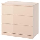 Kommode mit 3 Schubladen hellorange/Hochglanz von MALM im aktuellen IKEA Prospekt für 79,99 €