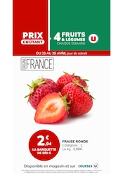 Catalogue Supermarchés Hyper U en cours à Livry-sur-Seine et alentours, "PRIX COÛTANT: 4 FRUITS & LÉGUMES", 1 page, 23/04/2026 - 25/04/2026