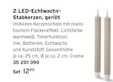 2 LED-Echtwachs-Stabkerzen, gerillt im aktuellen Tchibo im Supermarkt Prospekt für 12,99 €