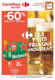 Prospectus Carrefour Market à Saint-Ouen, "Des p'tits prix qui moussent", 36 pages, 31/01/2023 - 12/02/2023