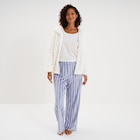 Ensemble pyjama 3 pièces effet polaire bleu ciel femme - La Halle Ensemble pyjama 3 pièces effet polaire bleu ciel femme à 27,99 € dans le catalogue La Halle