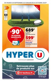 Catalogue Hyper U à Hanches cette semaine, valable du 26/09/2023 au 08/10/2023 Prospectus Hyper U à Hanches, "Hyper U", 24 pages de promos valables du 26/09/2023 au 08/10/2023