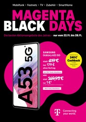 Handy im Telekom Shop Prospekt in Mannheim Aktueller Telekom Shop Prospekt mit Handy, "MAGENTA BLACK DAYS", Seite 1