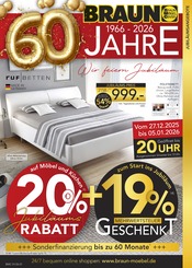 Aktueller BRAUN Möbel-Center Prospekt mit Bett, "Wir feiern Jubiläum!", Seite 1