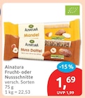 Frucht- oder Nussschnitte von Alnatura für 1,69 € bei budni im Angebot Frucht- oder Nussschnitte von Alnatura im aktuellen budni Prospekt