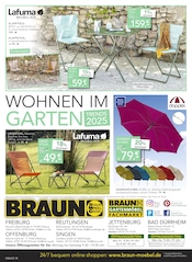 Sonnenschirm im BRAUN Möbel-Center Prospekt in Filderstadt Aktueller BRAUN Möbel-Center Prospekt mit Sonnenschirm, "TRENDS ZUM MITNEHMEN", Seite 10