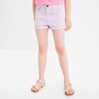 Short ajusté en twill parme fille en promo chez La Halle Short ajusté en twill parme fille dans le catalogue La Halle