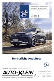 Volkswagen Prospekt für Eschborn: "Herbstliche Angebote.", 1 Seite, 01.09.2025 - 30.11.2025